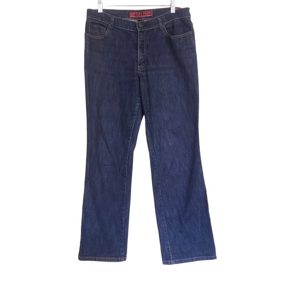 Battery Park Jeans bootcut size 10 mid dark wash Ny co rigid - Picture 1 of 10